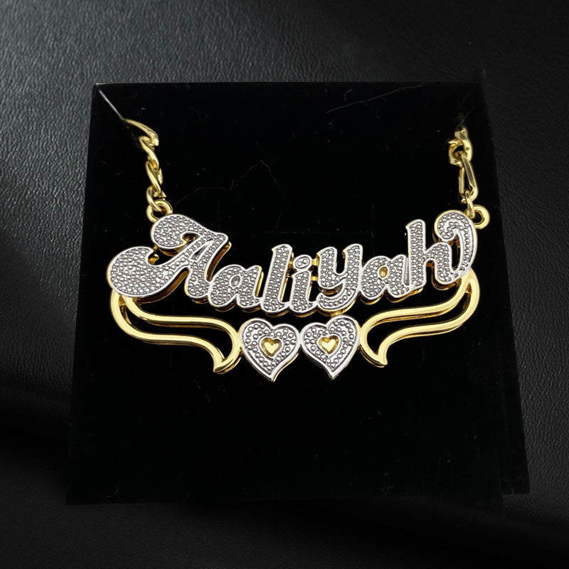 Nieuwe dubbele kleur naamketting 