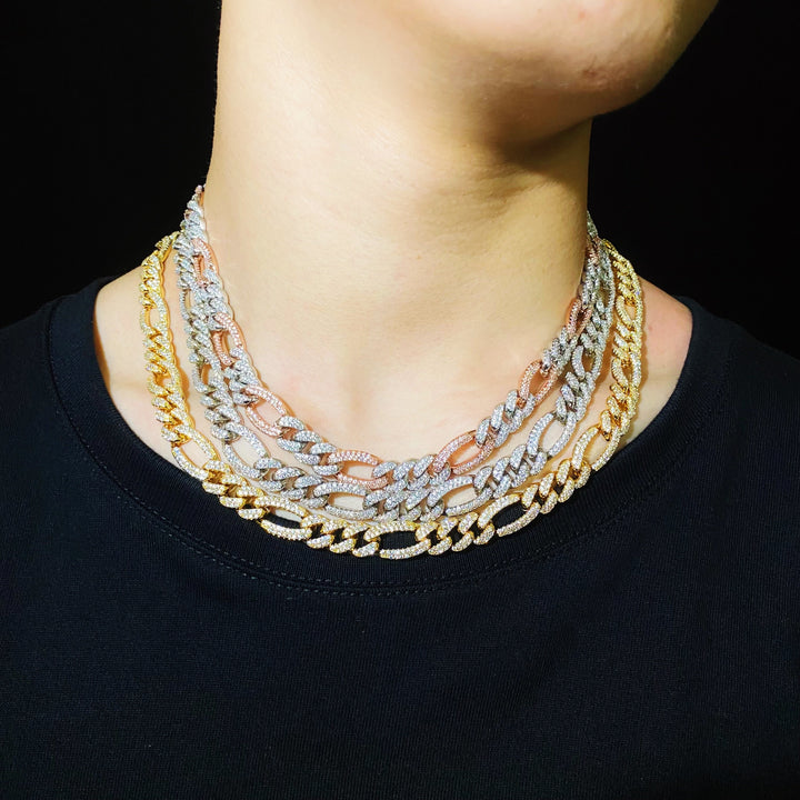 10 mm diamanten Figaro-ketting