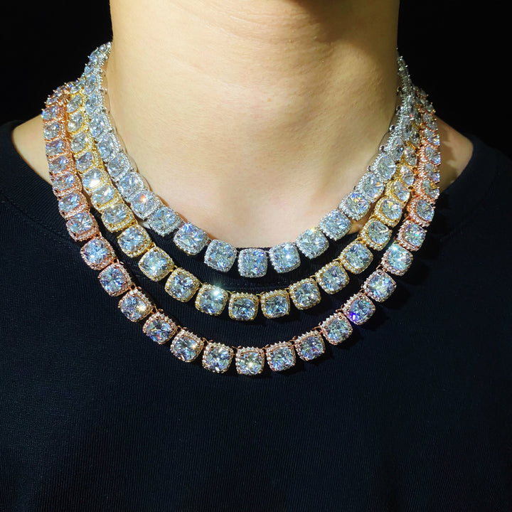 Kussenvormige cluster tennisketting